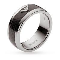 emporio armani stainless steel and resin ring ring size u