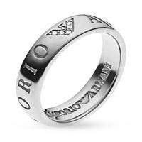 Emporio Armani Jewellery Ladies\' Armani Sterling Silver Pure Eagle Circles Ring Size M