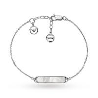 emporio armani ladies silver shimmer sterling silver bracelet with mot ...