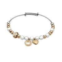 Emozioni Rose Gold Plate Faux Mother of Pearl Bangle