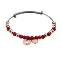 Emozioni Rose Gold Plate Bangle - Red