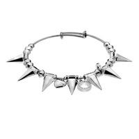 Emozioni Silver Plate Spike Bangle