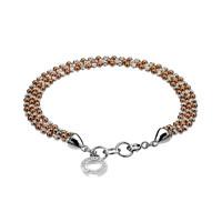 Emozioni Sterling Silver and Rose Gold Plate Bead Bracelet
