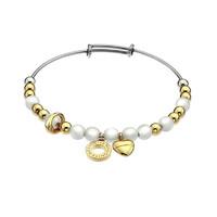 Emozioni Yellow Gold Plate Faux Mother of Pearl Bangle