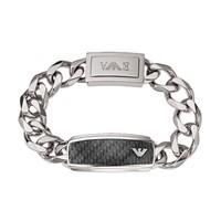 Emporio Armani Logo carbon fibre men\'s stainless steel bracelet