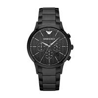 emporio armani mens chronograph black pvd bracelet watch