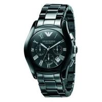 Emporio Armani men\'s chronograph black ceramic watch