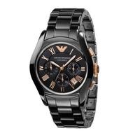 Emporio Armani Ceramica men\'s chronograph black bracelet watch