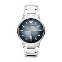 emporio armani mens round dial stainless steel bracelet watch