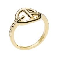 emporio armani revealed identity gold plated cubic zirconia ring