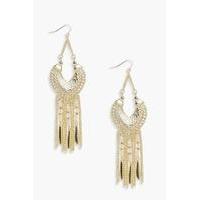Embellished Tassel Earrings - gold