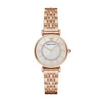 Emporio Armani T-Bar ladies\' cubic zirconia rose gold bracelet watch