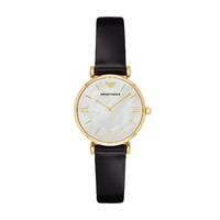 emporio armani gianni t bar ladies pearl leather strap watch