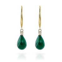 Emerald and Diamond Drop Earrings 6.6ctw in 9ct Gold