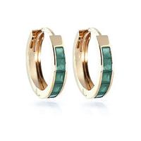 Emerald Huggie Earrings 0.8ctw in 9ct Gold