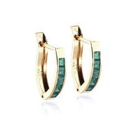 Emerald Acute Huggie Earrings 0.8ctw in 9ct Gold