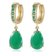 Emerald Droplet Huggie Earrings 1.3ctw in 9ct Gold