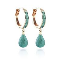 Emerald Droplet Huggie Earrings 7.8ctw in 9ct Gold