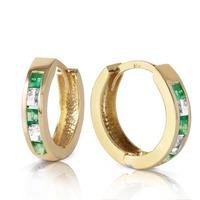 emerald and white topaz huggie earrings 126ctw in 9ct gold