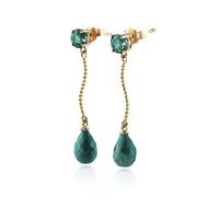 Emerald Lure Drop Earrings 7.9ctw in 9ct Gold