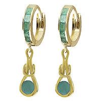 Emerald Loop Knot Huggie Earrings 0.8ctw in 9ct Gold