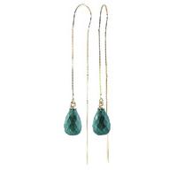 Emerald Scintilla Briolette Earrings 6.6ctw in 9ct Gold