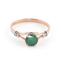 emerald and diamond aspire ring 06ct in 9ct rose gold