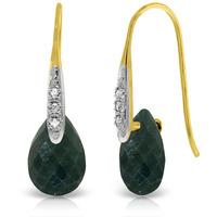 Emerald and Diamond Drop Earrings 8.0ctw in 9ct Gold