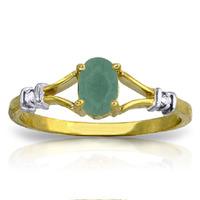 Emerald and Diamond Ring 0.5ct in 9ct Gold