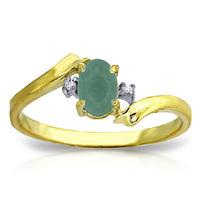 Emerald and Diamond Ring 0.5ct in 9ct Gold