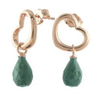 Emerald Stud Earrings 6.6ctw in 9ct Rose Gold