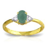 Emerald and Diamond Ring 0.5ct in 9ct Gold