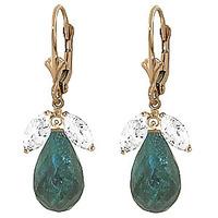 emerald and white topaz snowdrop earrings 186ctw in 9ct gold