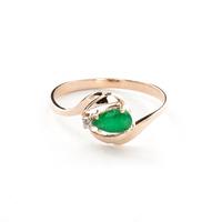 emerald and diamond flare ring 05ct in 9ct rose gold