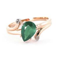 Emerald and Diamond Flank Ring 1.0ct in 9ct Rose Gold