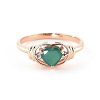 Emerald and Diamond Ring 1.0ct in 9ct Rose Gold