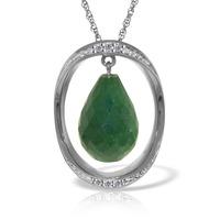 emerald and diamond pendant necklace 135ct in 9ct white gold