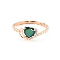 emerald and diamond devotion ring 10ct in 9ct rose gold