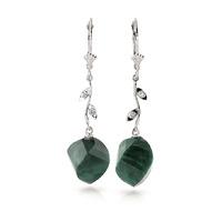 emerald and diamond drop earrings 305ctw in 9ct white gold