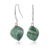 emerald and diamond drop earrings 305ctw in 9ct white gold