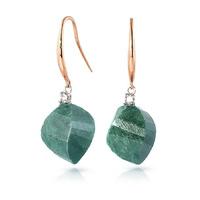 Emerald and Diamond Drop Earrings 30.5ctw in 9ct Rose Gold