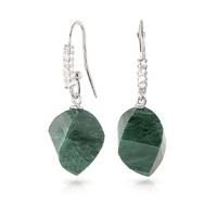 emerald and diamond drop earrings 305ctw in 9ct white gold