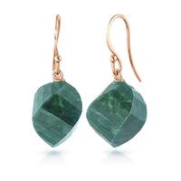 Emerald Spiral Briolette Drop Earrings 30.5ctw in 9ct Rose Gold