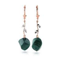 Emerald and Diamond Drop Earrings 30.5ctw in 9ct Rose Gold