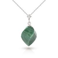 Emerald Briolette Pendant Necklace 15.25ct in 9ct White Gold