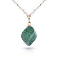 Emerald Briolette Pendant Necklace 15.25ct in 9ct Rose Gold