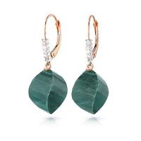 Emerald and Diamond Drop Earrings 30.5ctw in 9ct Rose Gold