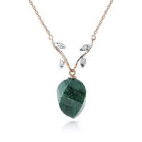 emerald and diamond pendant necklace 1525ct in 9ct rose gold