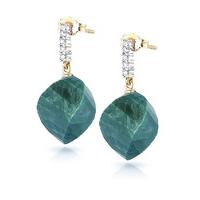 Emerald and Diamond Stud Earrings 30.5ctw in 9ct Gold