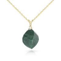 Emerald and Diamond Pendant Necklace 15.25ct in 9ct Gold